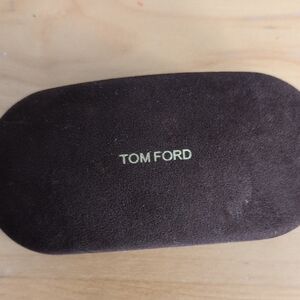Tom Ford Brown Suede Eyewear Case with Gold Logo